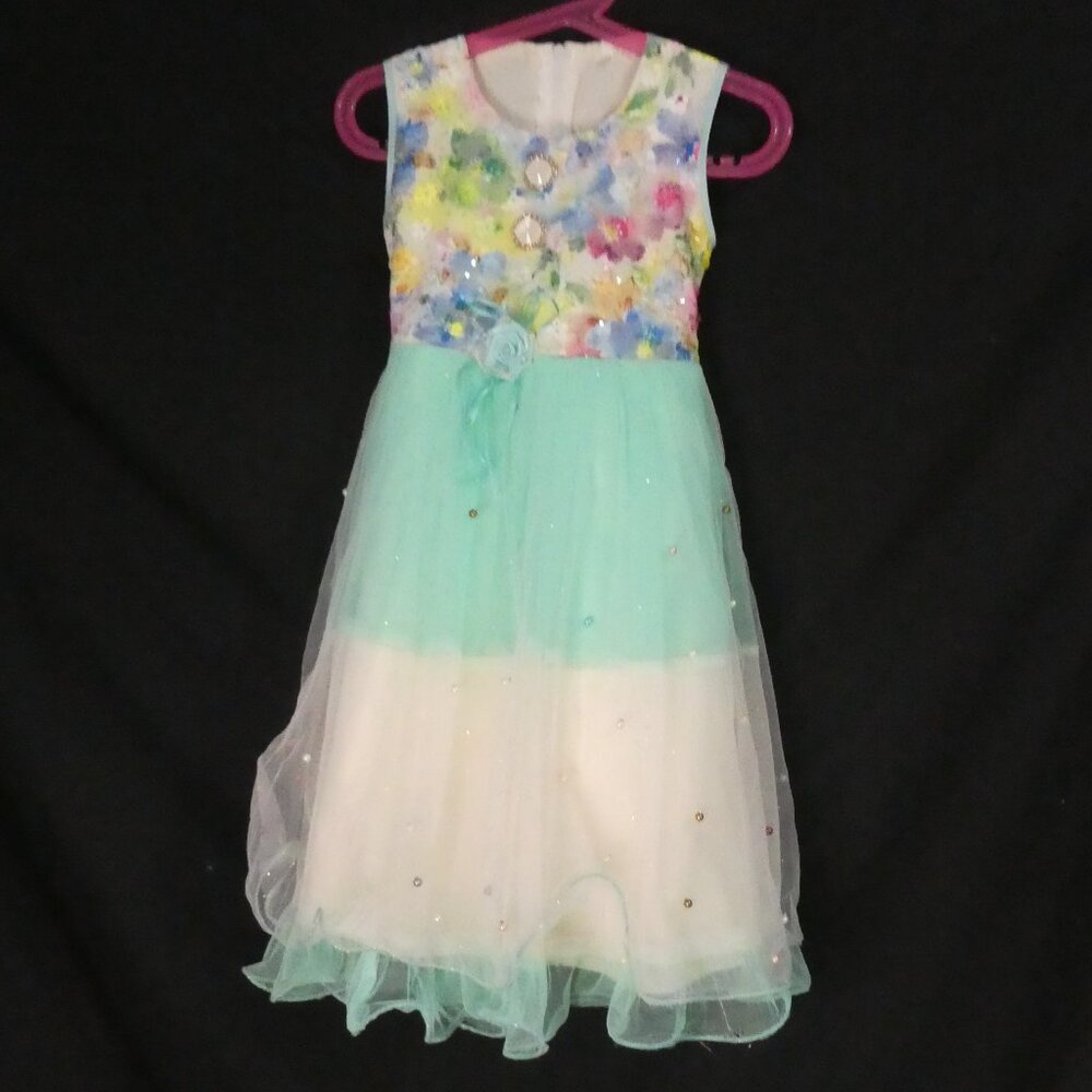 Floral Sleeveless Dress | size 24 months | Zip-Up Back Closure